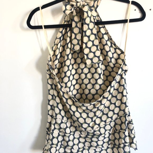 MARC JACOBS PRINTED HALTER TOP SILK BLOUSE 6 - Picture 4 of 6